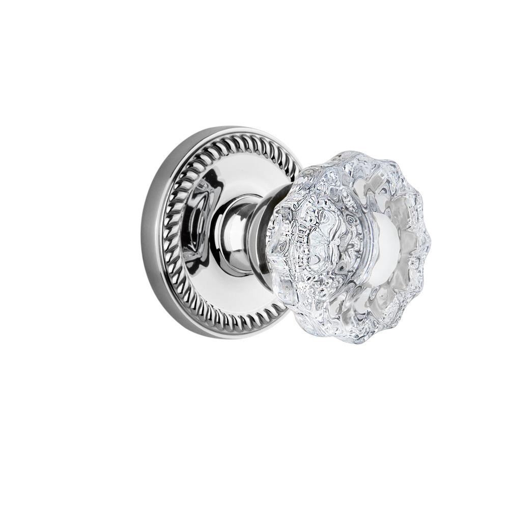 Grandeur by Nostalgic Warehouse NEWVER Privacy Knob - Newport Rosette with Versailles Crystal Knob in Bright Chrome